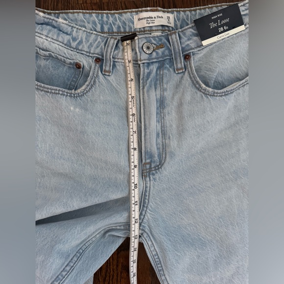 NEW Abercrombie & Fitch 90s The Loose Wide Leg High Rise Light Blue 28 Short - Picture 9 of 12